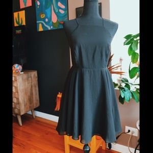 Urban Outfitters Chiffon High-Neck Apron Dress